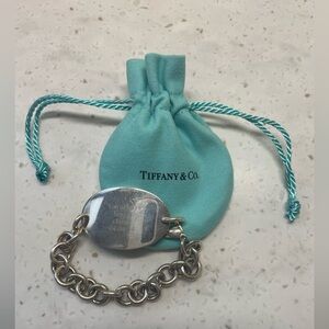 Engraved Tiffany Silver Chain Bracelet